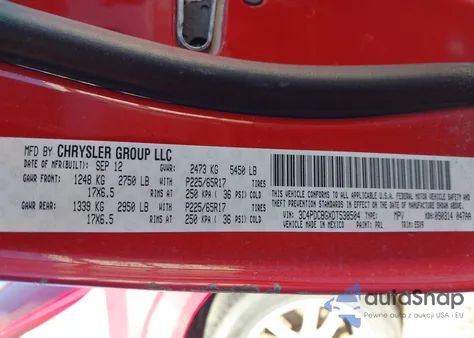 2013 Dodge Journey Sxt z USA, uszkodzony, nr VIN 3C4PDCBGXDT538504